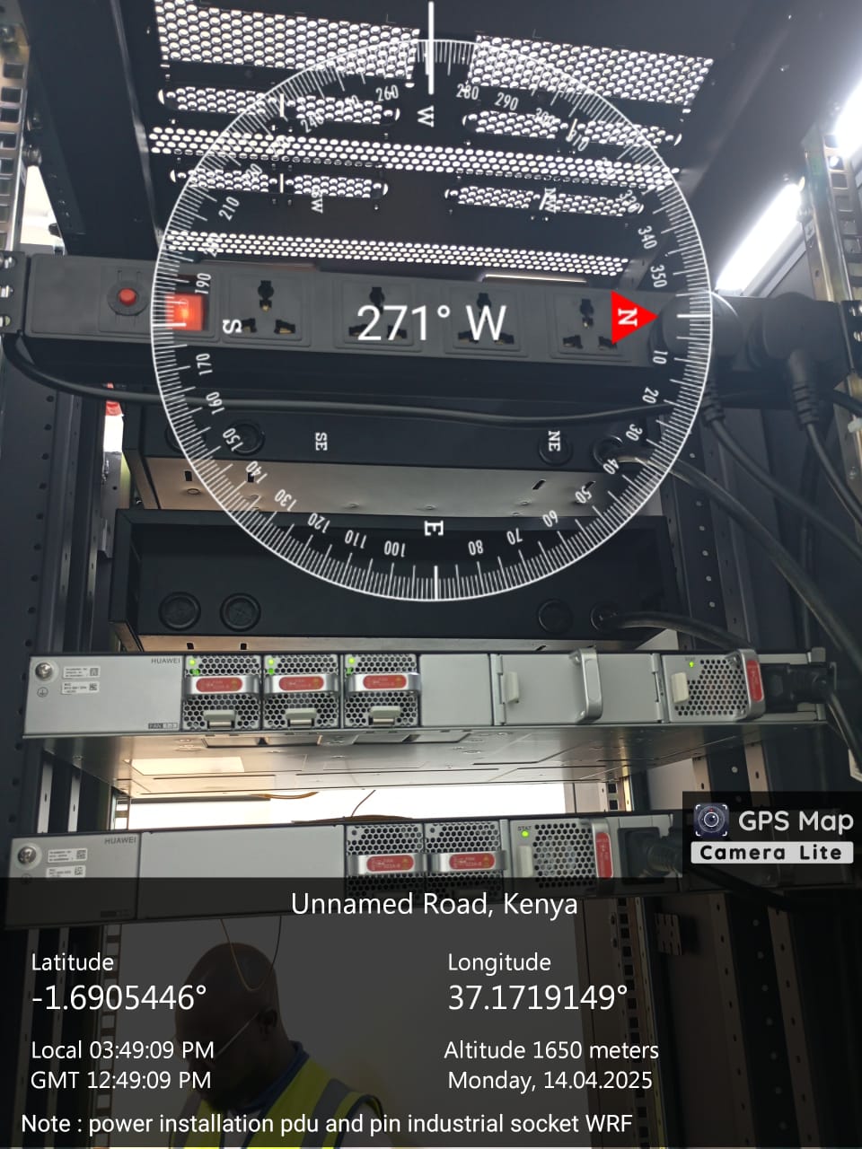 Power installation PDU at Konza